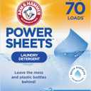 ARM & HAMMER Power Sheets Laundry Detergent, Fresh Breeze Scent, No Mess, Lightweight and Travel-Friendly, 35 Count, Up to 70 Small Loads