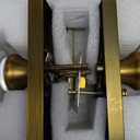 Privacy Door Knob with Lock - Crystal Glass Interior Door Handle for Bedroom Bathroom Closet - Antique Brass, 1 Pack