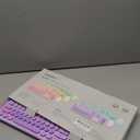 Wireless Keyboard and Mouse Combo, 104 Keys Cute Colorful Keyboard and Mouse with Retro Typewriter for PC/Mac/Laptop/Tablet/Computer/Windows Microsoft, Purple