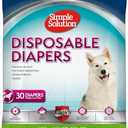 Simple Solution Dog Diapers Female, Dog Diapers, Potty Training, Super Absorbent, Breathable, Wetness Indicator for Urination, 22-37 Inch Waist, (XXL, 30ct)
