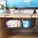 SUFAUY 2-Pack Under Shelf Basket, Under Cabinet Storage Hanging Shelf for Pantry Closet, Black