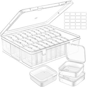 Bead Organizer Box, 31 Pcs Small Bead Storage Containers Mini Clear Bead Storage Boxes with Hinged Lids for Craft and Jewelry Making Bead Organizer Box, 31 Pcs Small Bead Storage Containers Mini Clear Bead Storage Boxes with Hinged Lids for Craft and Jewelry Making