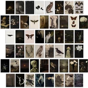 TRAMIN Moody Dark Academia Decor, Vintage Dark Academia Wall Art Prints, 50Pcs Victorian Gothic Decor for Home, Witchy Goth Wall Collage Kit (4x6) TRAMIN Moody Dark Academia Decor, Vintage Dark Academia Wall Art Prints, 50Pcs Victorian Gothic Decor for Home, Witchy Goth Wall Collage Kit (4x6)