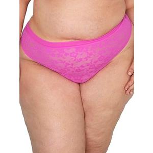 Curvy Couture Women's Plus Size Thong Panties XL Pink