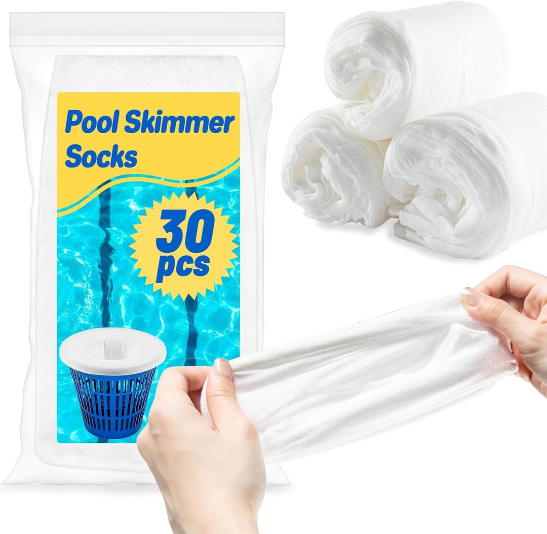 Sukh Pool Skimmer Socks Filte - 30PCS Pool Socks Skimmer Cleaning Filter Cleans Debris,Leaves for In-Ground,Above Ground Pools