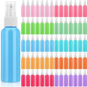 LemonRoad 100 Pack 2 oz Mini Spray Bottles Bulk Small Plastic Fine Mist Spray Bottles Pink Blue Asst Colors Leak Proof Mini Empty Refillable Travel Size Hair Colorful Sprayer Bottle for Cleaning