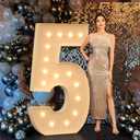 Marquee Light Up Numbers 5, 5FT Giant Decorative Kit for Party Decorations, Birthday, Anniversary