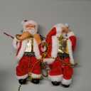 Electric Santa Climbing Rope Decoration - 2PCS Funny Musical Christmas Tree Ornament, Hanging Doll Toy for Party Home Door