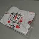 MOMMY'S NEW MAN Newborn Baby Girl My First Valentines Day Outfit Infant Long Sleeve Romper Heart Culottes Pant Set (3-6 Months, Pink)