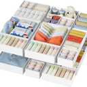 DIMJ Drawer Organizer Clothes - 20 Pack Closet Drawer Organizer Bins for Baby Clothes Storage, Fabric Dresser Organizer for Nursery Bedroom, Foldable Small Drawer Dividers for Underwear Socks (White)