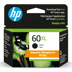 HP 60XL Black Ink Cartridge, High-yield | Works with Printer Series: DeskJet D1660, D2500, D2600, D5560, F2400, F4200, F4400, F4580; ENVY 100; OfficeJet J4500, J4680, 4500; PhotoSmart C4600, C4700, D110a | CC641WN