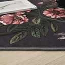 Rugcomf Runner Rug for Kitchen Rug Non Slip 2'6''x8' Washable Rugs with Rubber Backing Soft Floral Butterfly Carpet for Kitchen Laundry Bedroom Bathroom, Umbra Grey