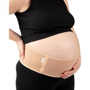 Jill & Joey Maternity Belt - Belly Band for Pregnant Women - Back Brace & Belly Support - Pregnancy Must-Have - Back Pain Relief (Beige, Medium)