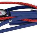 Performance Tool W1638DB Foot Pump for Bike Tires and Sports Equipment with Air Pressure Gauge, Braided Hose, and Needle Valve with Adaptors, 100 P.S.I Capacity, Blue