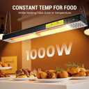 36-Inch Food Heat Lamp, 1000W Commercial Food Warmer Electric Strip Heater Overhead Stainless Steel Catering Heating Lamp for Buffet Restaurant Parties Kitchen, Black 115V