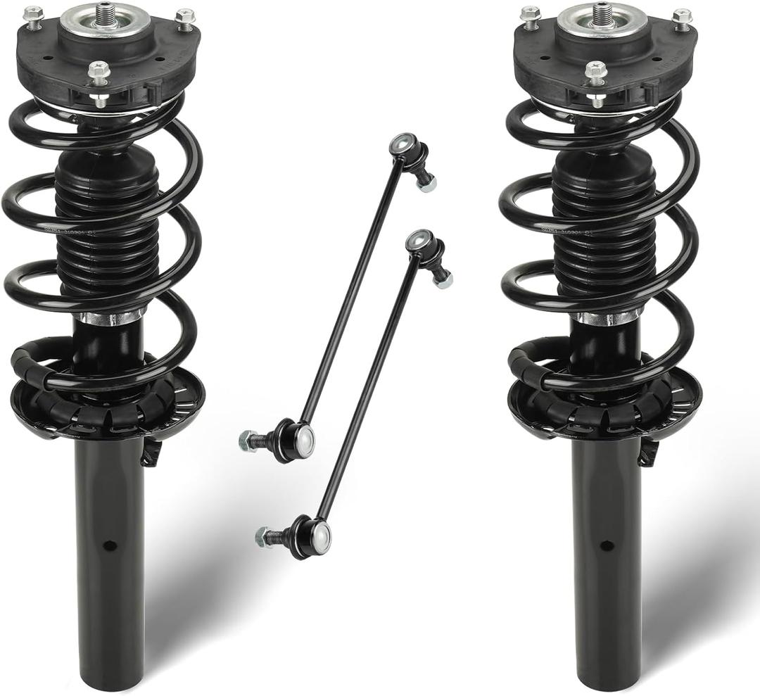 Front Struts Assembly Fit for Volkswagen Jetta 05-17, 09-16 for CC, 06-16 for Passat, 10-14 for Golf, 2012-2017 for Beetle, 06-13 for AUDI A3 Quattro, Shock Absorber & Sway Bars End Links (2Pcs)