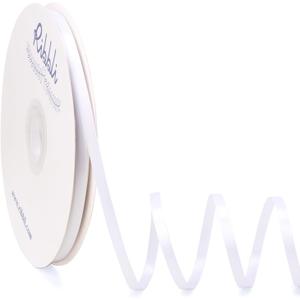 Ribbli White Satin Ribbon Double Faced Satin 1/4 Inch x Continuous 100 Yards-White Ribbon for Gift Wrapping Crafts Wedding Decoration Bows Bouquet Floral Arrangement
