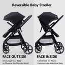 Lortsybab 2-in-1 Baby Stroller - Folding Infant Newborn Pram Stroller with Reversible Seat - Toddler Strollers for 0-36 Months Old Babies
