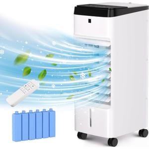 MEPTY Swamp Cooler, Windowless Portable Air Conditioners with Oscillation, Evaporative Air Cooler with Remote,12H Timer, Air Cooler Fan with 3Modes&Speeds for Bedroom Indoor Room (22inch)