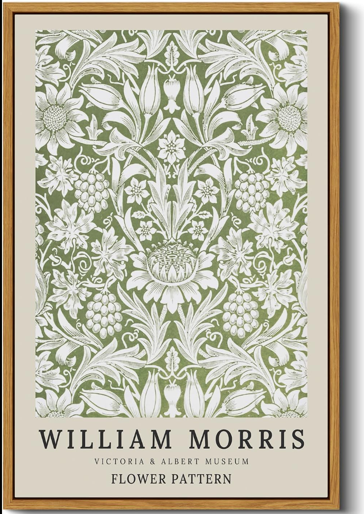 ARPEOTCY Vintage Framed Pattern Wall Art, Bedroom Living Room Boho Wall Decor, Canvas Prints Art, Kitchen Abstract Floral Paintings Pictures Decor, 16x24 Inch