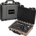 TSA Approved Pistol Case for Handguns - Hard Shell Gun Cases with Customizable Foam, Waterproof & Shockproof, Compact 9mm Gun Storage for Airline Travel, Range Training, and Secure Firearm Transport (1 Pistol Case & 2 Magazine)