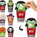 Motiskyy 6 Pcs Halloween Wood Gift Card Holder Halloween Pumpkin Coffee Cup Card Holder Ghost Gifts for Party Supplies