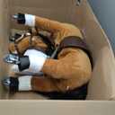 UFREE Ride on Horse, Horse Ride on Toy, Mechanical Horse, Plush Animal, Black Mane and Tail, Age 4-9