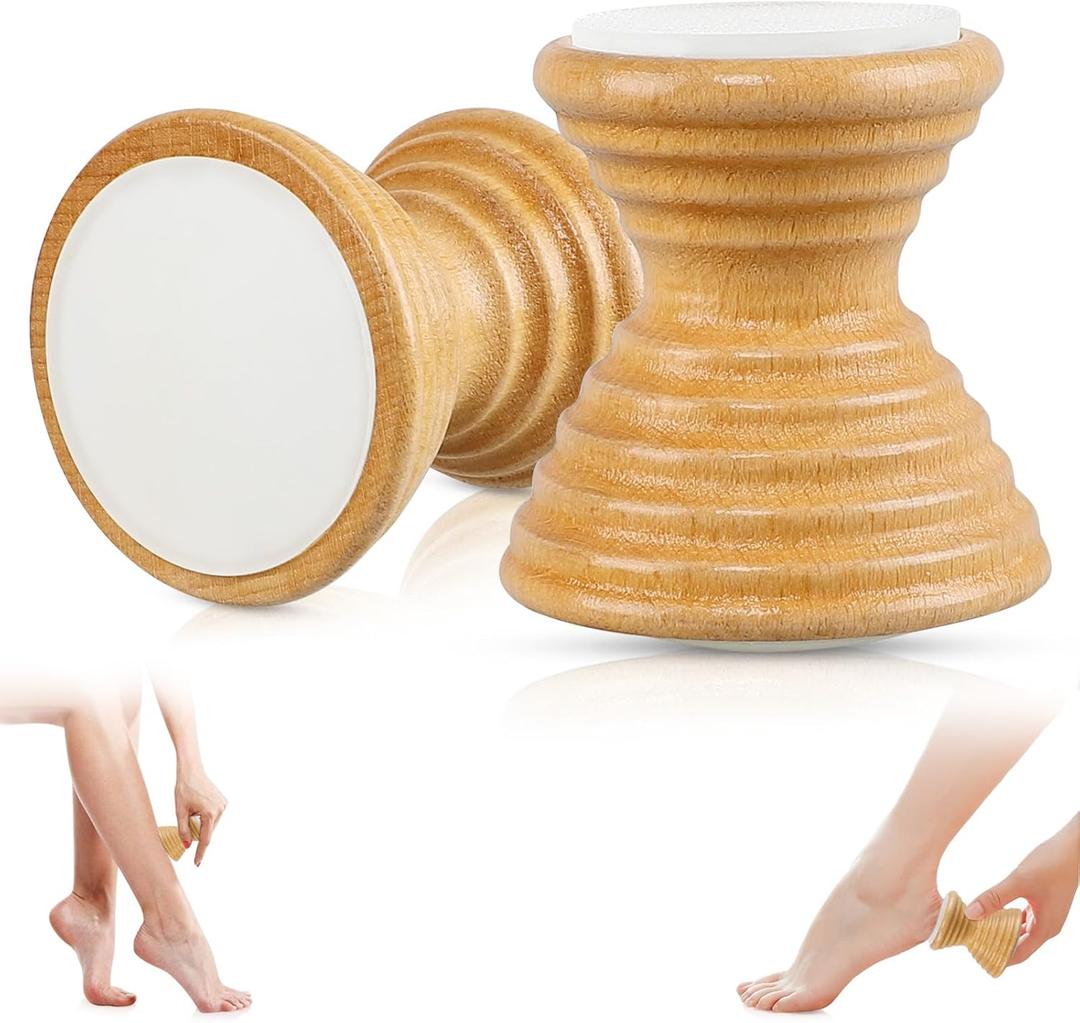 Crystal Hair Eraser, Reusable+Painless Nano Glass Hair Removal Stone, Crystal Hair Remover for Silky Smooth Skin, Exfoliating Wooden Magic Hair Removal Stone for Legs+BodyDouble-Sided (2-in-1 Hair Remover)