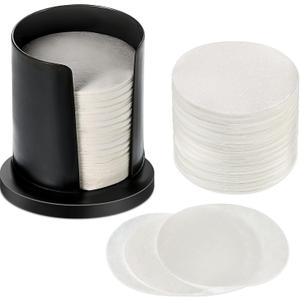 Outus 2 Pack 700 Count Coffee Filter Paper Replacement Filters with Filter Holder Round Disposable Paper Filters for DIY Coffee Compatible with the Aeropress Coffee and Espresso Maker (White)