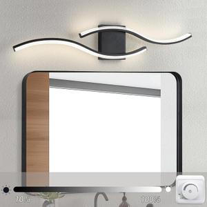 Modern Vanity Lights 4500K Dimmable Bathroom Light Fixtures Over Mirror 33.5Inches Black Bathroom LED Vanity Light for Bathroom Living Room