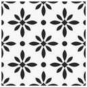 MORCART Peel and Stick Floor Tile - Vinyl Flooring Self Adhesive DIY: Square White+Black Flowers 7.87" x 7.87" 20 PCS, Waterproof and Removable Tile Sticker for Kitchen, Bathroom, Staircase FT-1624