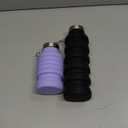 Baderke 2 Pcs Collapsible Water Bottles 17oz Silicone Travel Foldable Portable Water Bottle with Buckle Silicone Lightweight Reusable Leakproof for Camping Hiking Cycling Sport (Purple, Black)