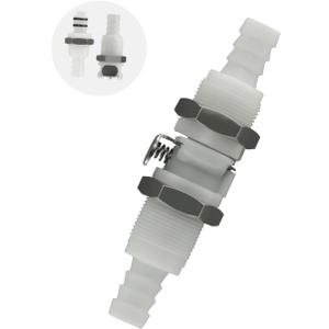 1/4" 3/8" 5/16" Plastic In line Hose Barbed Quick Disconnect fittings, Panel Mounting Tubing Quick Connector, Bulkhead Shut Off Valve Male Female Quick Release Coupling (1 Male+ 1 Female)(3/8")