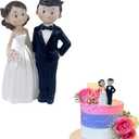 3 x Wedding Resin Cake Topper Bride and Groom Couple Statue Figurine Ornament Gift for Engagement Anniversary Bridal Showers Party Decoration