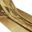Sparkly Metal Mesh Fabric, 13 x 70 in, Chainmail Jewelry Dress Craft Bag Making (Golden)