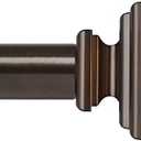 KAMANINA 1 Inch Curtain Rod 32 to 58 Inches (2.6-4.8ft), Bronze Curtain Rods for Windows, Single Drapery Rods with Square Finials
