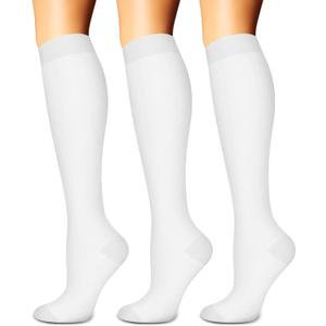 SunFeeling Compression Socks for Women & Men Circulation (3 Pairs) - Best Support for Athletic Running Nurses Recovery Travel (Small-Medium)