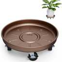 Plant Caddy With Wheels 16" Metal Plant Saucers for Indoors 420 Lb Capacity