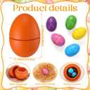 2 x Leinuosen 6 Pcs Easter Multicolor Hollow Wooden Easter Egg Set Pastel Fillable Wood Eggs for Crafts 2.75 x 2.13 Inches Easters Basket Stuffer for Holiday Hunt Party Supplies Decor Craft(Bright Color)