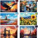 6 Pack 36-Piece Large Jigsaw Puzzles for Seniors Easy Dementia Alzheimer Products Dementia Activities Memory Training Game for Elderly Alzheimer's Patients in Nursing Home Gift (Style 3)