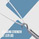 Houseables 1/4 Cable, Wire Rope, 1/4" OD, 0.149" ID, 7x7 Braided, Coated Cable, Vinyl Coated Wire Rope, Clothes line, Clothesline, Aircraft, Tension, Galvanized Metal, Steel, Plastic Covered, 250 Feet (Silver)