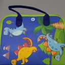 Dinosaur Montessori Learning Toy for Toddlers Ages 1-4 Years, Busy Sensory Board with Educational Activities, Travel-Friendly Developmental Skills Toy (Green)