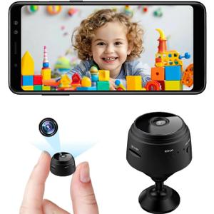 Only 0.95 inch Hidden Camera with Audio/ Video Mini Small Spy Cameras Home Indoor Use Night Vision Motion Detection Baby Monitor Wireless Outdoor Nanny espias ocultas WiFi Security Secret (mini Size)