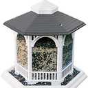 Heritage Farms Deluxe Gazebo Bird Feeder, 5 Quart Capacity Hanging Bird Feeder, Hexagon Outdoor Bird Seed Feeder with Six Feeding Stations, Clear Reservoir, Decorative Garden Bird Feeder
