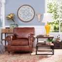 Funly mee Vintage Round Wall Decor with Frame,Wood Grille Wall Sculptures 23.6 in, 25.6"L x 23.6"W