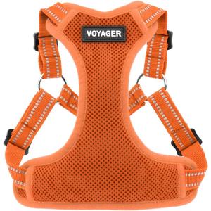 Best Pet Supplies Voyager Adjustable Step-in Flex Breathable Mesh Dog Harness for Small Medium Large Dogs (Orange), XS