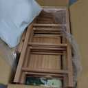 Wooden 3 Tier Cupcake Stand with Swing, Rustic Pine Wood Dessert Display Stand with Removable Trays, Foldable A-Frame Ladder Rack for Cake Fruit Snack, Perfect for Wedding Party Birthday