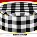 Suttmin 4 Pcs Christmas Cookie Tins with Lids 7 Inch Black and White Buffalo Plaid Round Metal Cake Tins Empty Decorative Tin Containers for Xmas Gifts Baking Holiday Chocolate Snack Storage