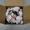 Hotop 20 Sets Snowman Plush Keychains Bulk, Positive Gift Set with Motivational Cards and Bags for Employee Coworkers Staff Emotional Inspirational Winter Holiday Ornaments Party Gifts