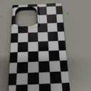 Rectangle Checkered Phone Case for iPhone 16 Pro 2024 Black White Grids Plaid Checkerboard Slim Soft Classic Trunk Design Strong Shockproof Protective Checker Cover for iPhone 16pro 6.3"
